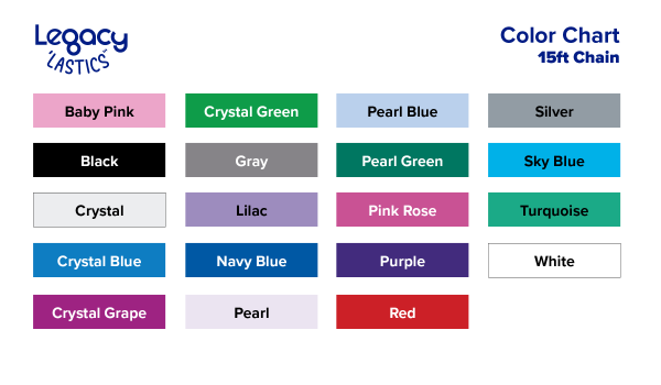 Ys Legacylastics Elastomeric Color Chart 15 Ft Chain Rev1