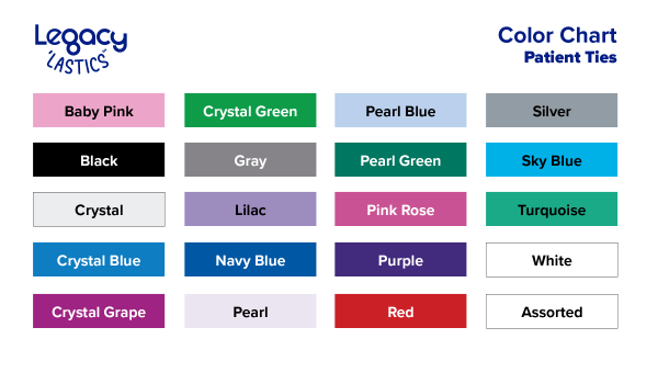 Ys Legacylastics Elastomeric Color Chart 2 Patient Ties