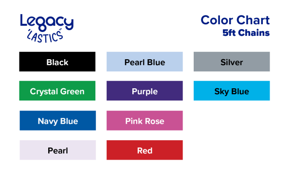 Ys Legacylastics Elastomeric Color Chart 3 5 Ft Chains